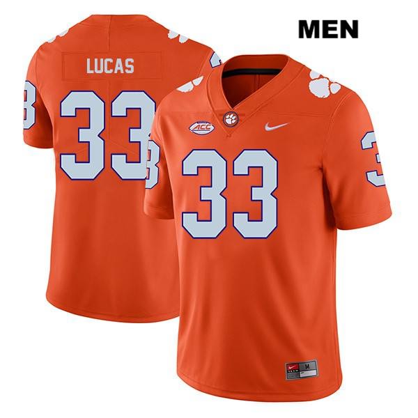 Men's Clemson Tigers #33 Ty Lucas Stitched Orange Legend Authentic Nike NCAA College Football Jersey BWW6346MA